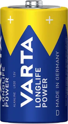 Zdjęcie produktu dla Varta 4120, Jednorazowa bateria, D, Alkaliczny, 1,5 V, 2 szt., Niebieski, Żółty