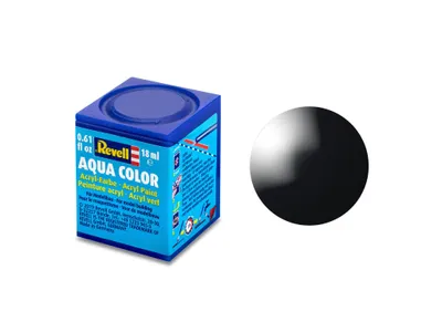 Produktbild von Revell 36107 Aqua-Farbe Schwarz (glänzend) Farbcode: 07 RAL-Farbcode: 9005 Dose 18 ml (36107)