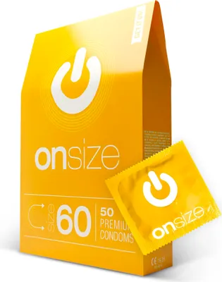 Produktbild von ON) ONsize Kondome I 60 mm Breite I 50 Stück I dünne 0,07 mm Wandstärke I Premium hauchzart I vegan I for Men