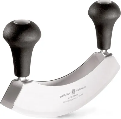 Produktbild von Wüsthof Wiegemesser mit Doppelklinge / Mincing Knife Double-Bladed Schneiden / Cutting 18 cm 1069501304 – EAN 4002293116839 – Art.-Nr. 2023062936
