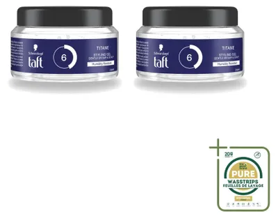 Obrázok produktu pre 2 x Taft Men Power Gel Titane Hold 6 – Silná fixácia – 250 ml – Balenie s 2 kusmi