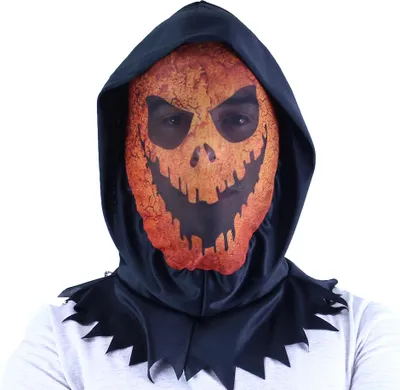 Obrázek produktu pro Halloween oranžová textilní maska pro dospělé