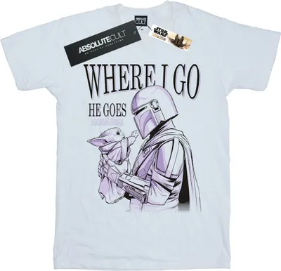 Produktbild von Star Wars - "The Mandalorian Where I Go" T-Shirt für Damen BI45792 (M) (Weiß)