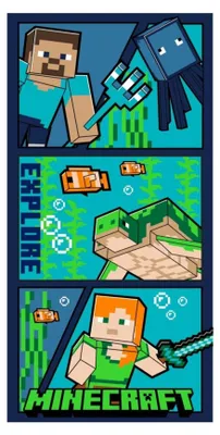 Immagine prodotto di Asciugamano da bagno Minecraft Explore 70 x 140 cm - preordine