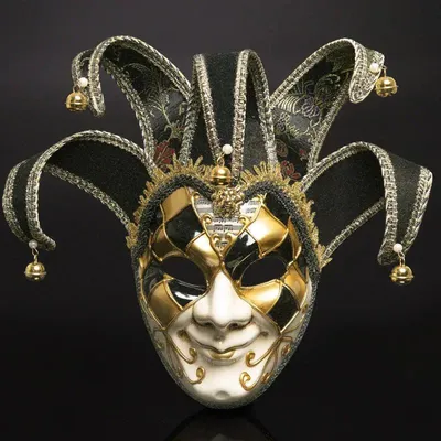 Produktbild von Venezianische Vintage Maske Maskerade Halloween Party Dekoration Karneval Kostüm Accessoire - Farbe: Schwarz