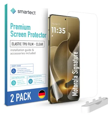Produktbild von 2x TPU Schutzfolie Klar für Motorola Signature Displayschutz Panzerfolie Folie
