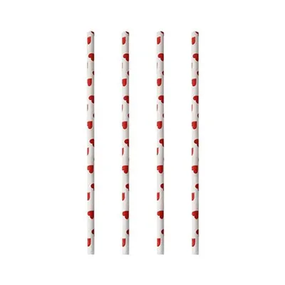 Produktbild von Papstar Papierstrohhalme "pure" Ø 6 mm · 20 cm "Heart" 10 x 100 Stück