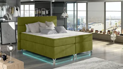 Produktbild von NABBI Gepolstert Doppelbett mit Stauraum Avellino 180 - Grün