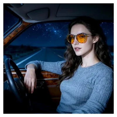 Produktbild von Nachtfahrbrille für Damen - Polarisierte Gelbe Brille für das Fahren bei Nacht