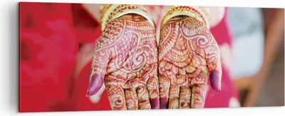 Produktbild von Bild auf Leinwand - Leinwandbild - Einteilig - Hände orientalisch Muster - 140x50cm - Wand Bild - Wanddeko - Wandbilder - Leinwanddruck - Bilder - Wanddekoration - Leinwand bilder - AB140x50-4848