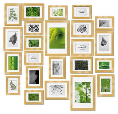 Produktbild von Bomoe 24er Bilderrahmen Set Nature Fotorahmen Collage, Gold