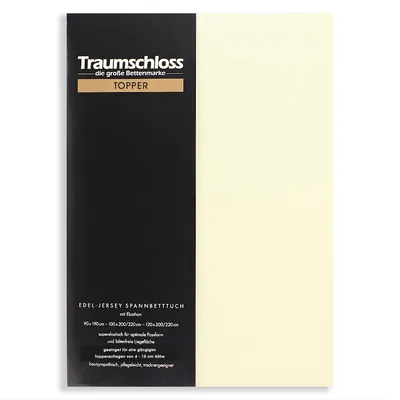 Produktbild von Traumschloss Topper Edel-Jersey Spannbettlaken 90-120 x 200-220 cm natur 165g/m², 95% gekämmte Mako Baumwolle, 5% Elasthan