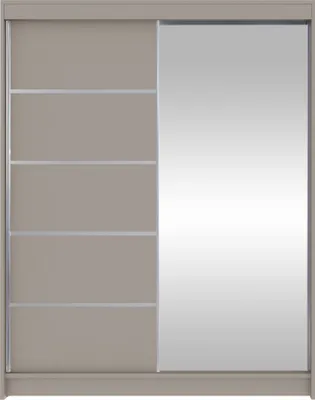 Produktbild von MIRJAN24 Schwebetürenschrank Camino III, Garderobe mit zwei Türen, Frontspiegel, Kleiderschrank (Farbe: Cashmere, ohne Beleuchtung)