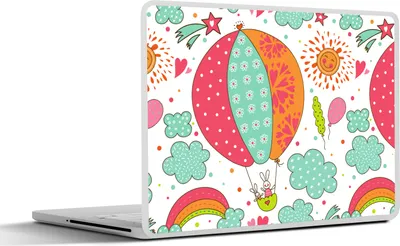 Produktbild von MuchoWow® Laptop Aufkleber Sticker Cover Kaninchen - Schnittmuster - Baby 31x22.5 cm - Laptop-Deko