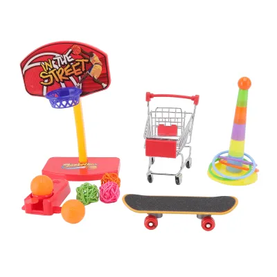 Image de 4 pièces de jouets de formation d'oiseaux interactifs amusants basket-ball trolley jouet perroquet pour perruche perruche nymphe