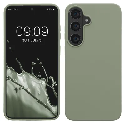 Produktbild von kwmobile Handyhülle für Samsung Galaxy S26 FE Hülle - Case Silikon - Kabelloses Laden - Schutzhülle Cover in Graugrün