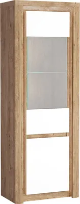 Obrázek produktu pro Prosklená komoda s LED osvětlením DURAZNO 2 - dub ribbeck / lesklá bílá