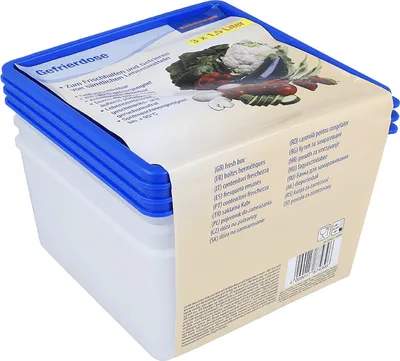 Produktbild von EUROHOME Aufbewahrungsbehälter, 1.5 L, 16x13 cm, gefriergeeignet, hitzebeständig (-40°C bis +95°C), fest verschließbar, spülmaschinengeeignet, mikrowellengeeignet (ohne Deckel), geschmacksneutral, zum Frischhalten, Gefrieren & zur Vorratshaltung, 3 Stück