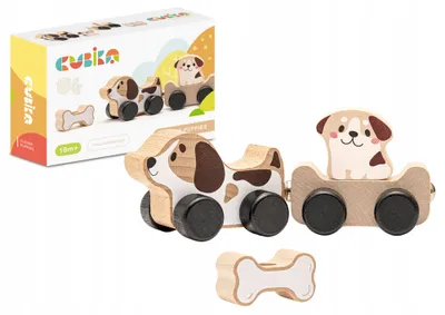 Obrázek produktu pro Dřevěná hračka Moudrý pejsek Kost 15443