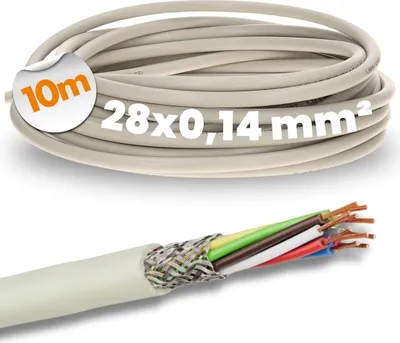 Image de 10 mètres Lapp 0034328 LiYCY câble deblindé 28x0,14 mm² I PVC câble de données gris I câble de raccordement LED I câble de28 conducteurs pour armoires électriques