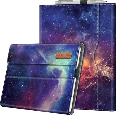 Produktbild von Fintie Hülle für Microsoft Surface Go 3 (2021) / Go 2 (2020) / Go (2018) 10 Zoll Tablet - Multi-Sichtwinkel Kunstleder Schutzhülle Cover Case mit Dokumentschlitze, Type Cover kompatibel, Die Galaxie