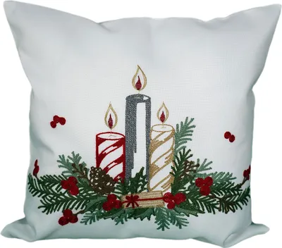 Produktbild von Kissenhülle 40 x 40 cm Stickerei Adventsgesteck Winter Weihnachten Advent  40 x 40 cm Kissenhülle
