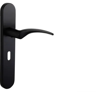 Produktbild von Lavuzo Türgriff Lodini Schwarz mit abgerundetem Schild SL56 - Pro Set