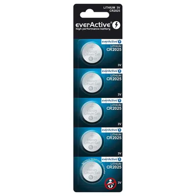 Immagine prodotto di everActive CR2025, batterie alcaline a bottone al litio da 3V, 5 pz