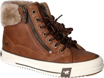 Produktbild von Mustang Damen Schnürboots High Top Sneaker Reißverschluss 1410-504, Größe:37 EU, Farbe:Braun