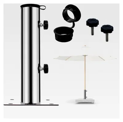 Produktbild von Edelstahl Standrohr | Schirmständer für Granit-/Betonsockel 41-51 mm | 4 Bohrungen