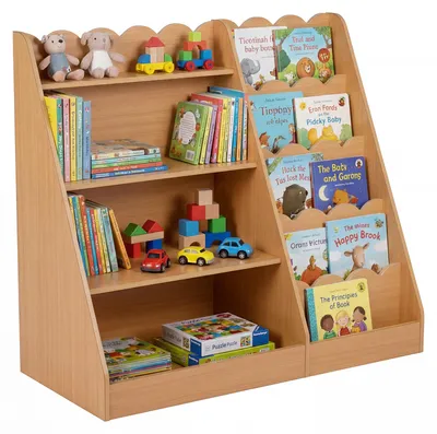 Produktbild von COSTWAY Kinderbücherregal aus Holz, 5-stufiges Bücherregal mit 4 offenen Ablagen, freistehendes Kinderregal, Spielzeugsregal, Aufbewahrungsregal