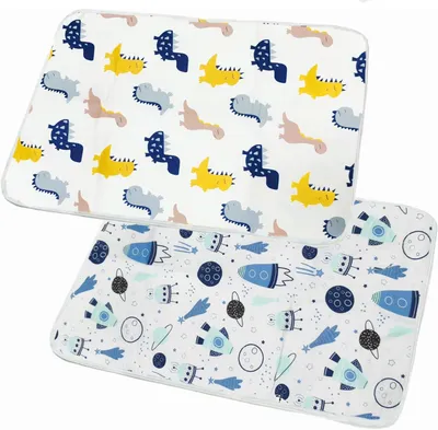 Produktbild von Baby Wickelunterlage waschbar, wasserfest, atmungsaktiv, 50 x 70 cm, 2 Stück, für Kinder