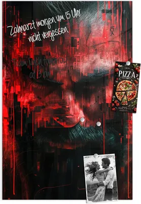 Produktbild von Magnettafel 40x60cm Pinnwand Whiteboard beschreibbar - Abstrakte Digital Kunst