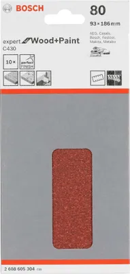 Produktbild von Schleifblatt C430, 93 x 186 mm, 80, 8 Löcher, 10er-Pack
