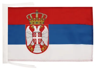 Serbien-Flagge 45x30 cm, 100D Polyester, mit Kordeln