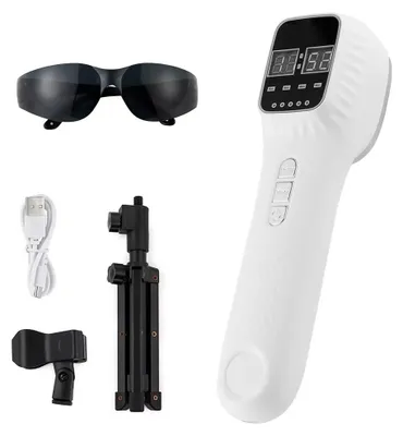 Produktbild von Tragbares kabelloses Lichttherapiegerät - Rotes und infrarotes Licht - 650/808 nm - Kaltlaser - Schmerzlinderung für Menschen und Haustiere - Hautpflege - Weiß