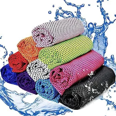 Produktbild von 10 Stück Kühlendes Handtuch, Cooling Towel,Mikrofaser Handtuch, Kühltücher, Strandtuch mit Kühlfunktion für Fitness Sport Yoga, Golf, Camping, Strand, Training, Reisen, Yogahandtücher
