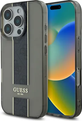 Image de Guess iPhone 16 Pro Max Coque arrière - IML 4G Stripe - Noir