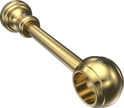 Produktbild von Interdeco Träger mit Abstand 17 cm / Wandhalterung für Gardinenstangen 28 mm Ø, 1-läufig Messing-farbig, Typ Classic