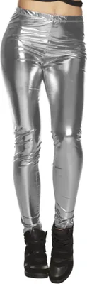 Produktbild von Metallic Leggings für Damen | Silber Größe: L/XL