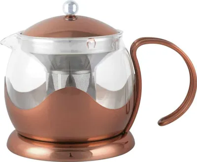 Immagine prodotto di Teiera con colino, 1 litro, vetro, rame - La Cafetière | Izmir