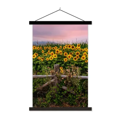 Produktbild von MuchoWow® Textilposter Sonnenblume - Blumen - Pflanzen 120x180 cm mit schwarzem Rahmen - Fotos