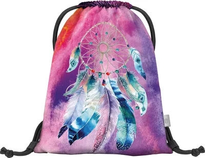 Produktbild von Baagl Turnbeutel für Mädchen - Schuhbeutel, Schule und Kindergarten Sportbeutel, Sportrucksack (Traumfänger Pink)