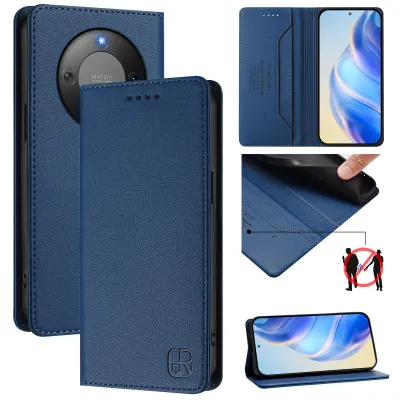 Produktbild von Lederhülle für Honor X9D Hülle Flip Brieftasche Kartenfächern Ständer Schutzhülle Blau