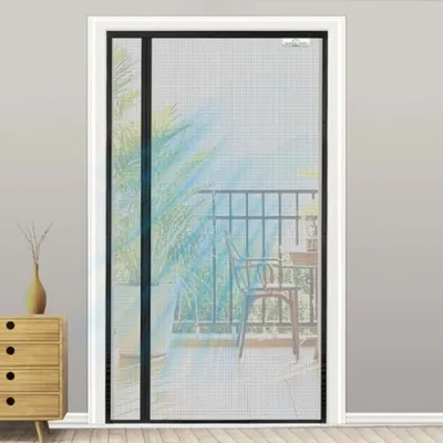 Produktbild von PromoHome® Magnetische Klamboe Deur 105x220 cm – Omkeerbaar Links/Rechts – Insektenhor Deur – Einfache Befestigung mit Klettband – Schwarz
