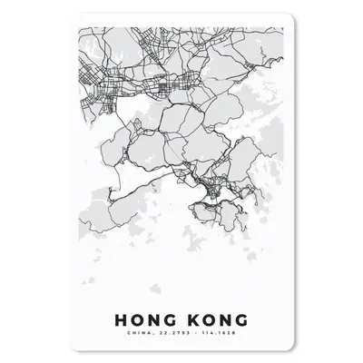 Produktbild von MuchoWow® Mauspad Mousepad Hongkong - Stadtplan - Schwarz und weiß - Karte 18x27 cm - Mousepads - Maus Mat - Pad - Mausunterlage