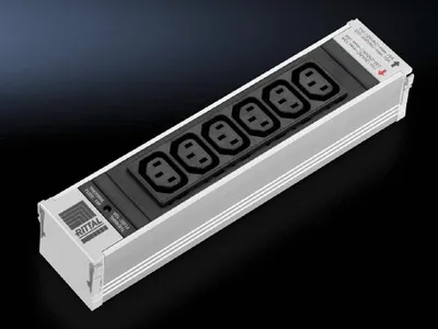 Image de Rittal - Bâti de prises - entrée, entrée alimentation - prises de sortie : 6 (power IEC 60320 C13) (7856070)