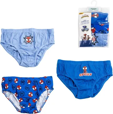 Produktbild von Spidey Jungen Unterhosen Set – 3 Stück Baumwoll Slips für Kinder 6/8 Jahre