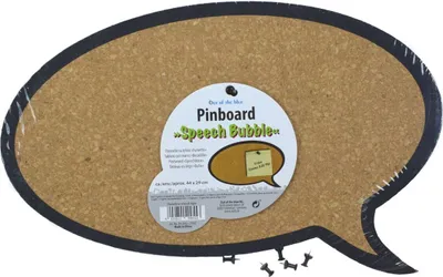 Produktbild von Pinnwand aus Kork »Sprechblase« 44x29 cm mit 5 Pinnnadeln in Schwarz