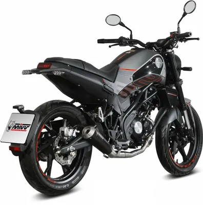 Zdjęcie produktu dla Kompletny czarny układ wydechowy MIVV X-m1 do BENELLI Leoncino 125